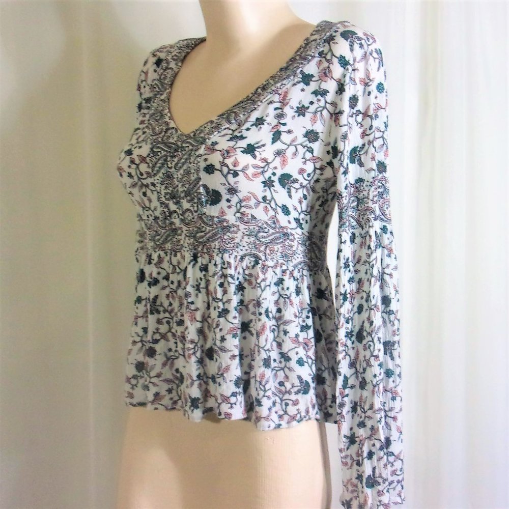 Aeropostale Boho Paisley Wide Sleeve Blouse XS